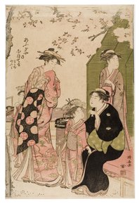 Ogiya genelevinden Nioteru, Kiraz Çiçeklerini İzleyen Nezaketçiler dizisinden by Torii Kiyonaga