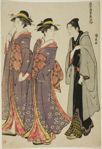"Zevk Mahallelerinin Çağdaş Güzellikleri Koleksiyonu (Tosei yuri bijin awase)" serisinden Yürüyüşe Çıkmak by Torii Kiyonaga