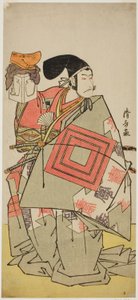 Aktör Ichikawa Danjuro V, "Date Nishiki Tsui no Yumitori" oyununda Minamoto no Yoshiie rolünde Morita Tiyatrosu