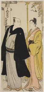 Aktörler Nakamura Nakazo I ve Azuma Tozo, özel hayatta Aktörleri gösteren isimsiz bir dizi baskıdan by Torii Kiyonaga