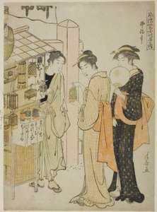 Altıncı Ay (Kazemachizuki), "Dört Mevsimde Kutsal Yerlere Şık Aylık Ziyaretler (Furyu shiki no tsuki modu)" serisinden by Torii Kiyonaga