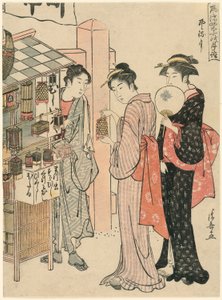Altıncı Ay (Kazemachizuki), "Dört Mevsimde Kutsal Yerlere Şık Aylık Ziyaretler (Furyu shiki no tsuki modu)" serisinden by Torii Kiyonaga