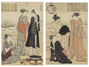 Güneyde On İki Ay dizisinden Altıncı Ay by Torii Kiyonaga
