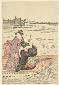 Sumida Nehri üzerinde Feribot by Torii Kiyonaga