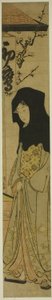 Hatsutaka Çayevinin Önünde Siyah Başlıklı Kadın by Torii Kiyonaga