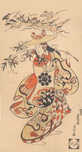 Aktör Sawamura Kodenji, Tanabata Festivali Zamanında Kadın Olarak, 1698. by Torii Kiyonobu I