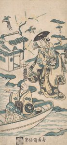 Bir Dramadan Sahne, muhtemelen Musume Dojoji, yakl. 1744. by Torii Kiyonobu I