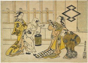 Ichikawa Danju _ Ro_ İyi, Fujimura Lehim Yu _ İyi, Katsuyama Matagoro _ ve Sanogawa Mangiku , 1719 by Torii Kiyonobu I Torii Kiyonobu I