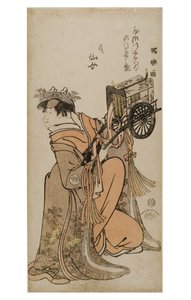 Kadın rolünde Kabuki oyuncusu Segwa Kikunojo III (onnagata), c.1794-1795 (kağıt üzerinde tahta)