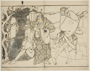 Aktörler Arashi Ryuzo ve Morita Kanya VIII by Toshusai Sharaku