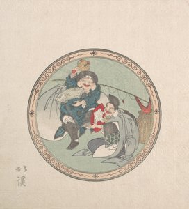 Ebisu ve Daikoku, İyi Şansın Yedi Tanrısından ikisi, 19. yüzyıl.