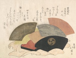 Hayranları ile Fan Kutusu, 19. yüzyıl. by Totoya Hokkei