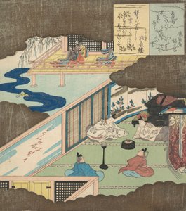 Soyluların Sohbet Ettiği Bir Sarayın İçi, ca. 1820. by Totoya Hokkei