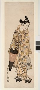 Aktör Sanogawa Ichimatsu Elinde Fener ve Şemsiye Tutuyor by Toyonobu Ishikawa