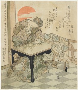 (Çin Prensesi Nakış Masasında), 1828 by Toyota Hokkei