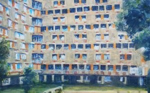 Yaşanacak bir yer 10, 2011 (kontrplak üzerine yağlıboya) by Trevor Burgess