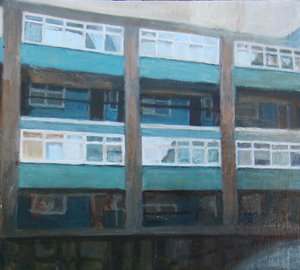 Yaşanacak bir yer 11, 2011 (kontrplak üzerine yağlıboya) by Trevor Burgess