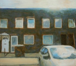 Yaşanacak bir yer 25, 2012 (kontrplak üzerine yağlıboya) by Trevor Burgess