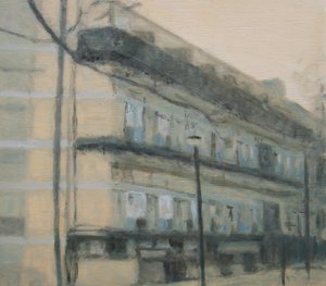 Yaşanacak bir yer 27, 2012 (kontrplak üzerine yağlıboya) by Trevor Burgess