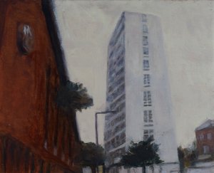 Yaşanacak bir yer 39, 2012 (kontrplak üzerine yağlıboya) by Trevor Burgess