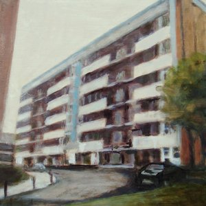 Yaşanacak bir yer 43, 2012 (kontrplak üzerine yağlıboya) by Trevor Burgess
