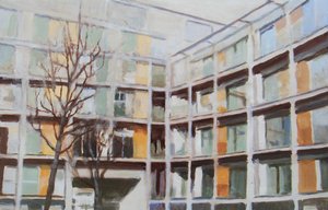 Yaşanacak bir yer 44, 2012 (kontrplak üzerine yağlıboya) by Trevor Burgess