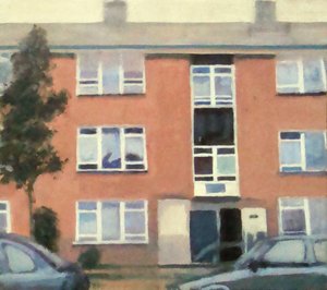 Yaşanacak bir yer 47, 2012 (kontrplak üzerine yağlıboya) by Trevor Burgess