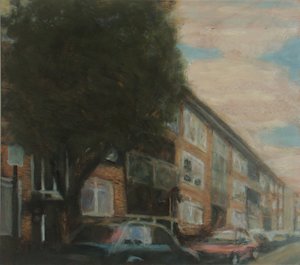 Yaşanacak bir yer 4, 2010 (kontrplak üzerine yağlıboya) by Trevor Burgess
