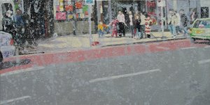 Yolun karşısında, 2003 (tuval üzerine yağlıboya) by Trevor Burgess