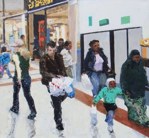Alışverişçiler 2, 2009 (tuval üzerine yağlıboya) by Trevor Burgess