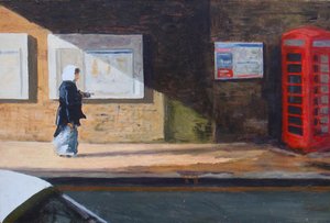 Köprünün altında, 2007 (tahta üzerine yağlıboya) by Trevor Burgess