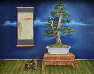 Bonsai, 2020 (tuval üzerine yağlı boya) by Trevor Neal