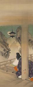 Murasaki Shikibu at Ishiyamadera Hand MP, Base d Sound Te p Hayashi t. .. .. , sivrisinek. 1892. by Tsukioka Yoshitoshi