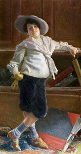 Genç adamın portresi, tablo Tullio Salvatore Quinzio (1858-1918), tuval üzerine yağlı boya, 80x100 cm by Tullio Salvatore Quinzio