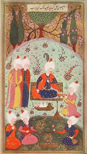 TSM H.804 & H.806 Bahçede bir yemekle zaferi kutlayan Veliaht Prens, 1534 by Turkish School