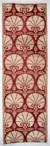 Karanfil desenli tekstil panel (kadife, ipek ve metal sarılı ipek) by Turkish School