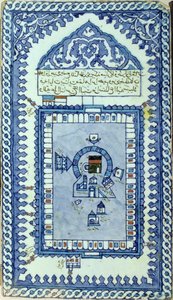 Büyük Mekke Camii ile Çini (sırlı fritware) by Turkish School