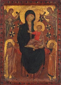 Vaftizci Yahya, Aziz Petrus ve İki Melek ile Madonna ve Çocuk by Tuscan 13th Century