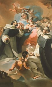 Our Lady of Rosary with Child, St Dominic ve St Vincent Ferrer, 1773 dolaylarında, Ubaldo Gandolfi (1728-1781)
