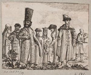Rus bölgesel kostümlerinde erkekler ve kadınlar by Ubekendt