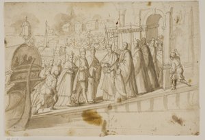 Kral Henry III, Doge Alvise Mocenigo ve Kardinal San Sisto, Venedik Patriği Giovanni Trevisan tarafından Venedik