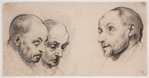Üç erkek kafa by Ubekendt kopist efter Anthony van Dyck