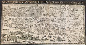 Yeni carte des lants vaatler ve kutsal Ierusalem şehri. by Ubekendt nederlandsk aktiv midten af 1600 tallet