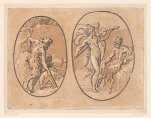 Marsyas günü Minerva'nın panfluit vindt'i by Ugo da Carpi (possibly)