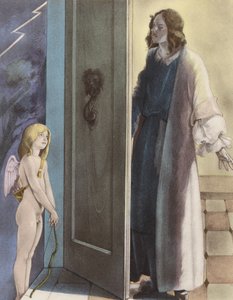 Contes et Nouvelles de La Fontaine için Brunelleschi illüstrasyonu (renkli taş baskı)