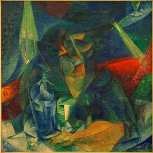 Kafedeki kadın (Masadaki bir kadın figürünün ayrışması) by Umberto Boccioni