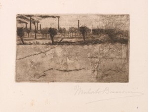Endüstriyel Tesislerle Peyzaj by Umberto Boccioni
