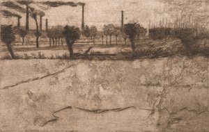 Endüstriyel Tesislerle Peyzaj, 1909. by Umberto Boccioni