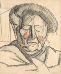 The Artists Mother, 1915 (kağıt üzerine grafit ve sulu boya yıkamaları) by Umberto Boccioni
