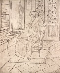 Sanatçının Annesi Tığ İşi, 1907. by Umberto Boccioni